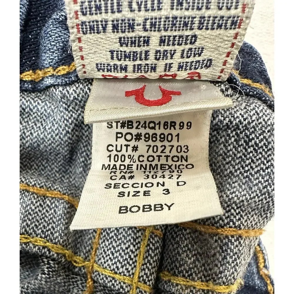 True Religion Jeans Girls Size 3 Toddler Distressed Fashion Wide Leg